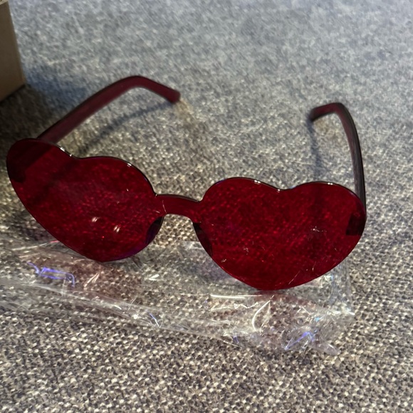 Heart-Shaped Red Sunglasses (12) - Picture 2 of 5